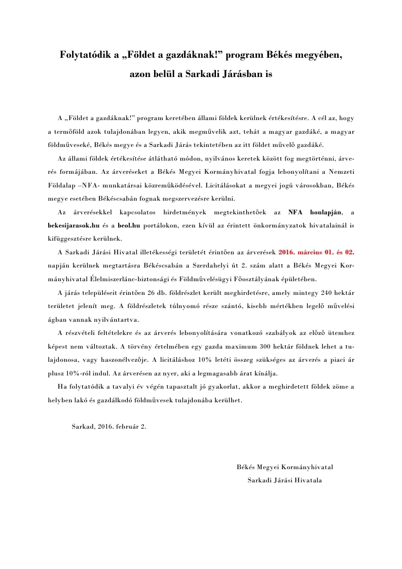 Földet a gazdáknak program