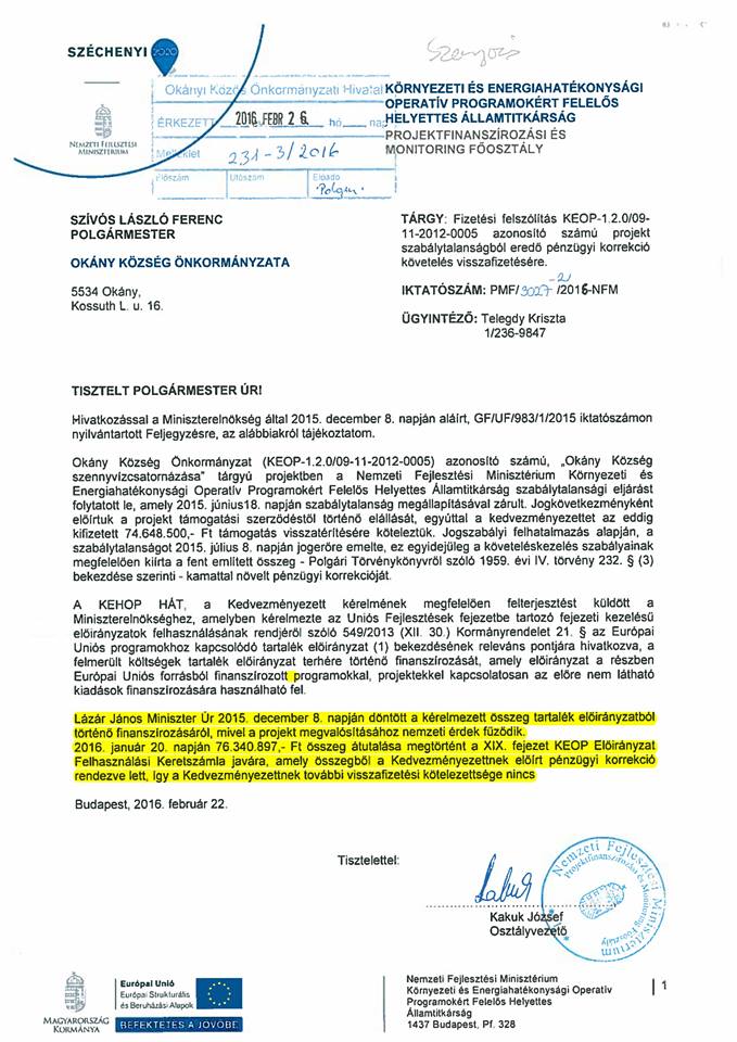 Tájékozatatás KEOP-1.2.0/09-11-2012-005 projektről