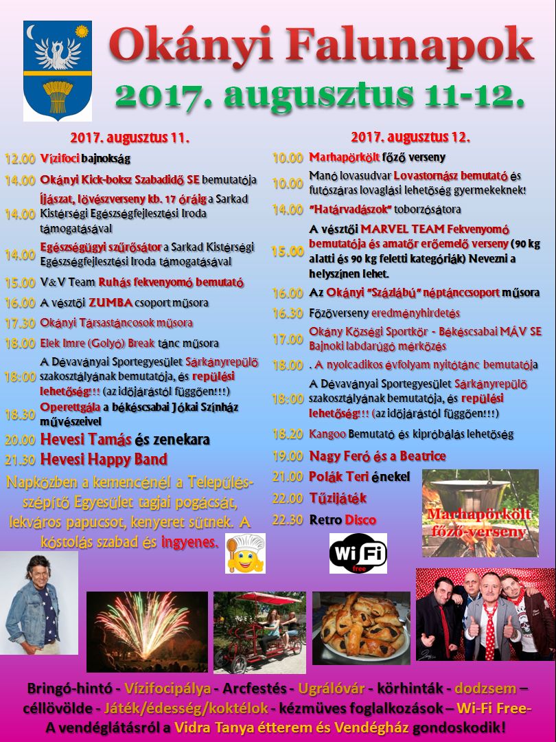 Okányi falunap 2017. augusztus 11-12.