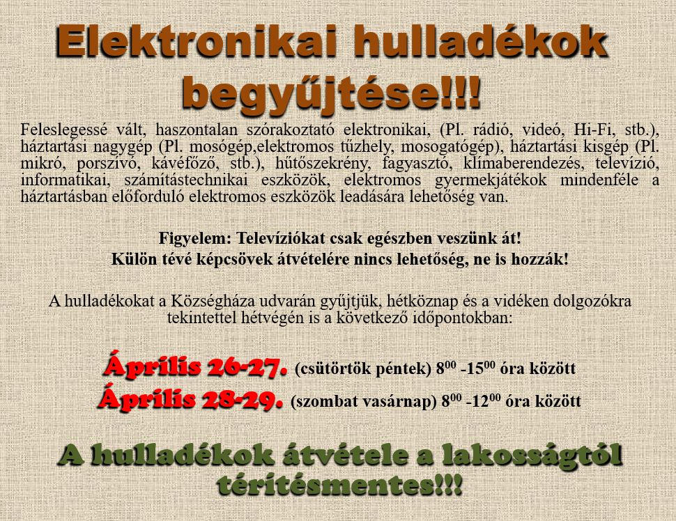 Elektronikai hulladékok begyűjtése