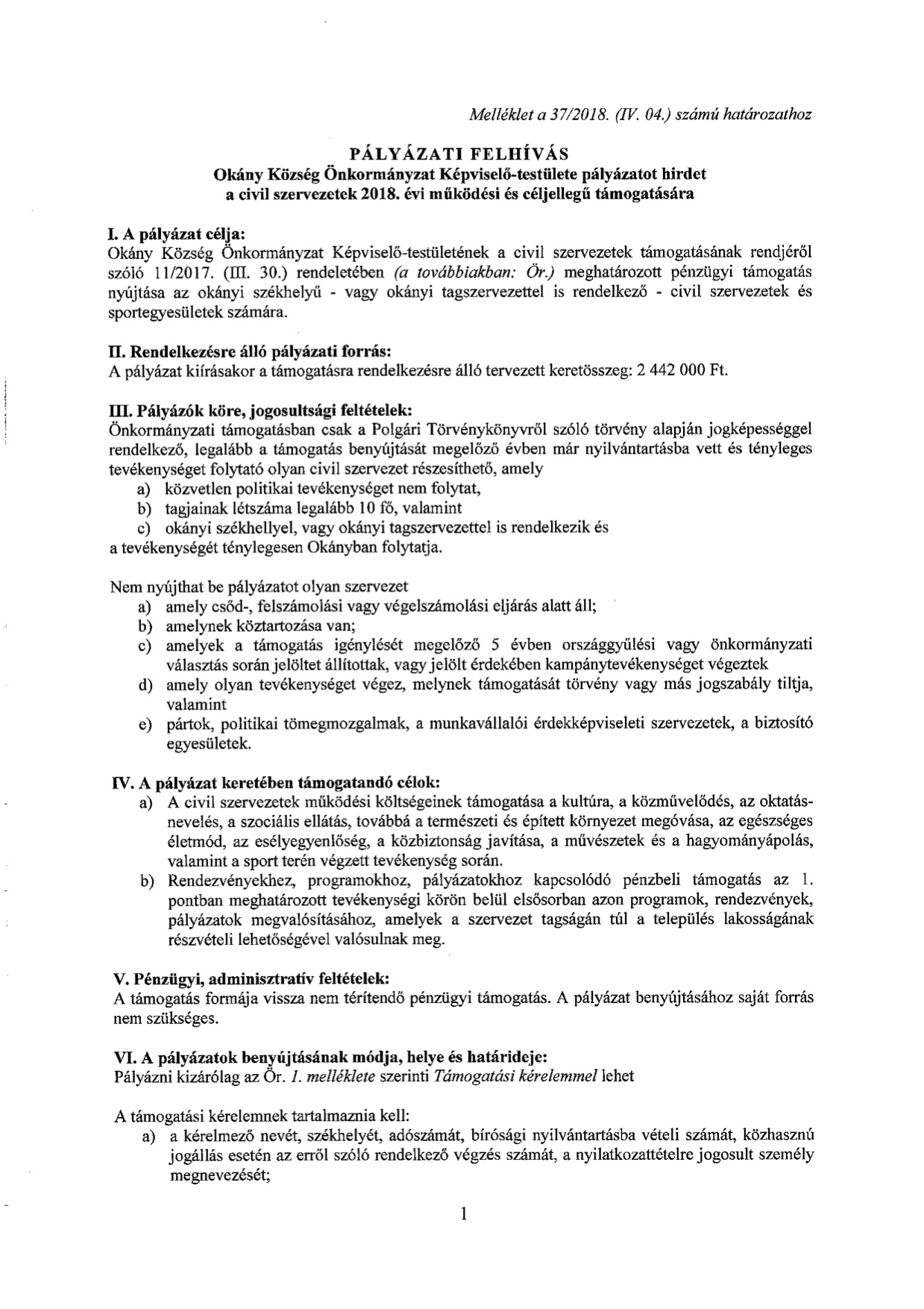 Pályázati felhívás