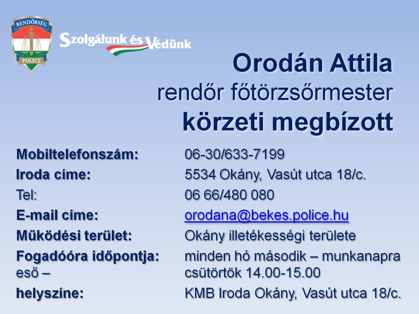 Új körzeti megbízott