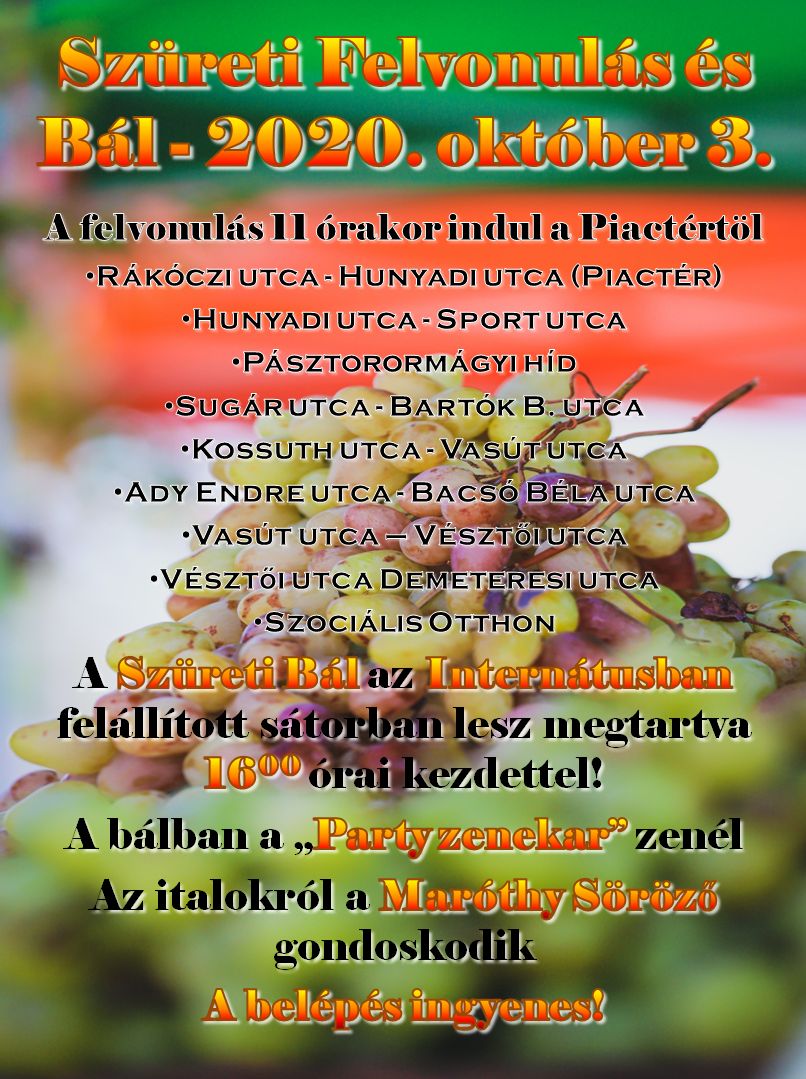 Szüreti felvonulás és bál – 2020