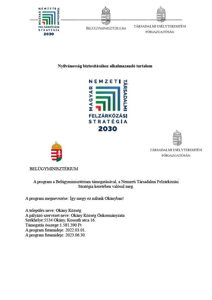 Így megy ez nálunk Okányban! – 2022