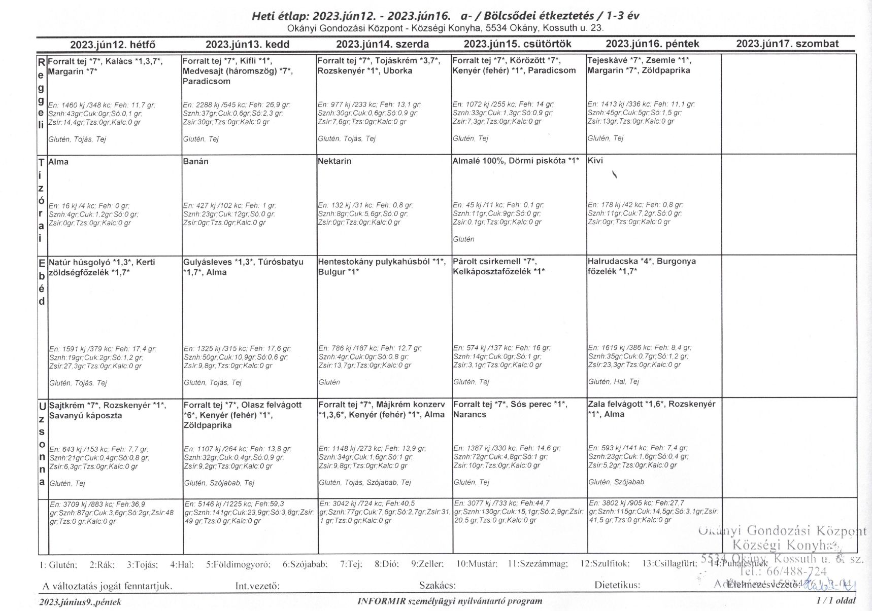 Konyha korosztályos étlap 2023.06.12-16