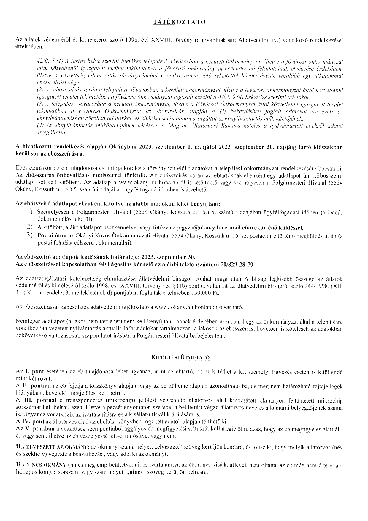 Ebösszeíró adatlap