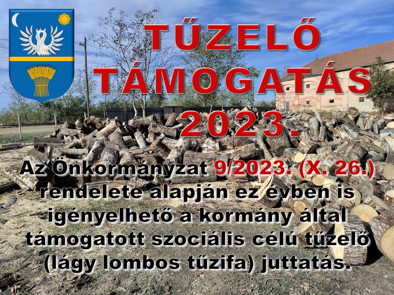 Szociális tűzifa pályázati felhívás 2023 évre