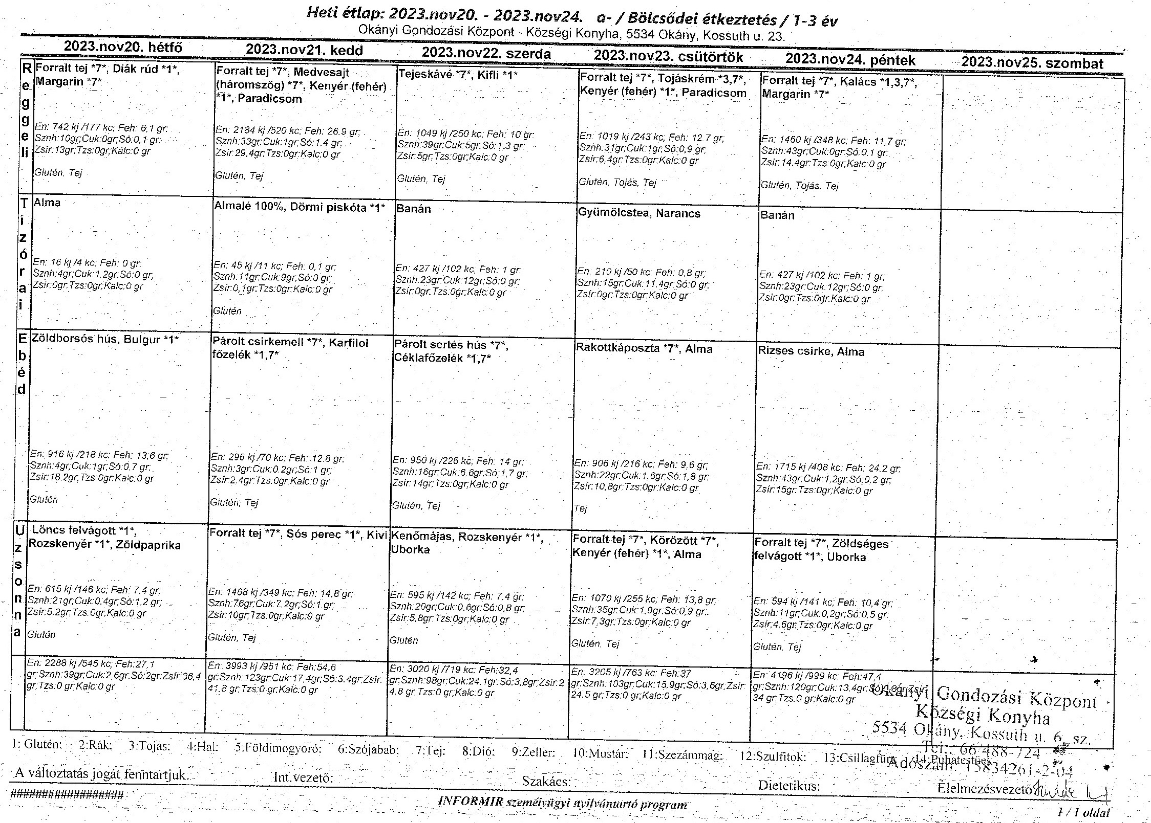 Konyha korosztályos étlap 2023.11.20.-24.