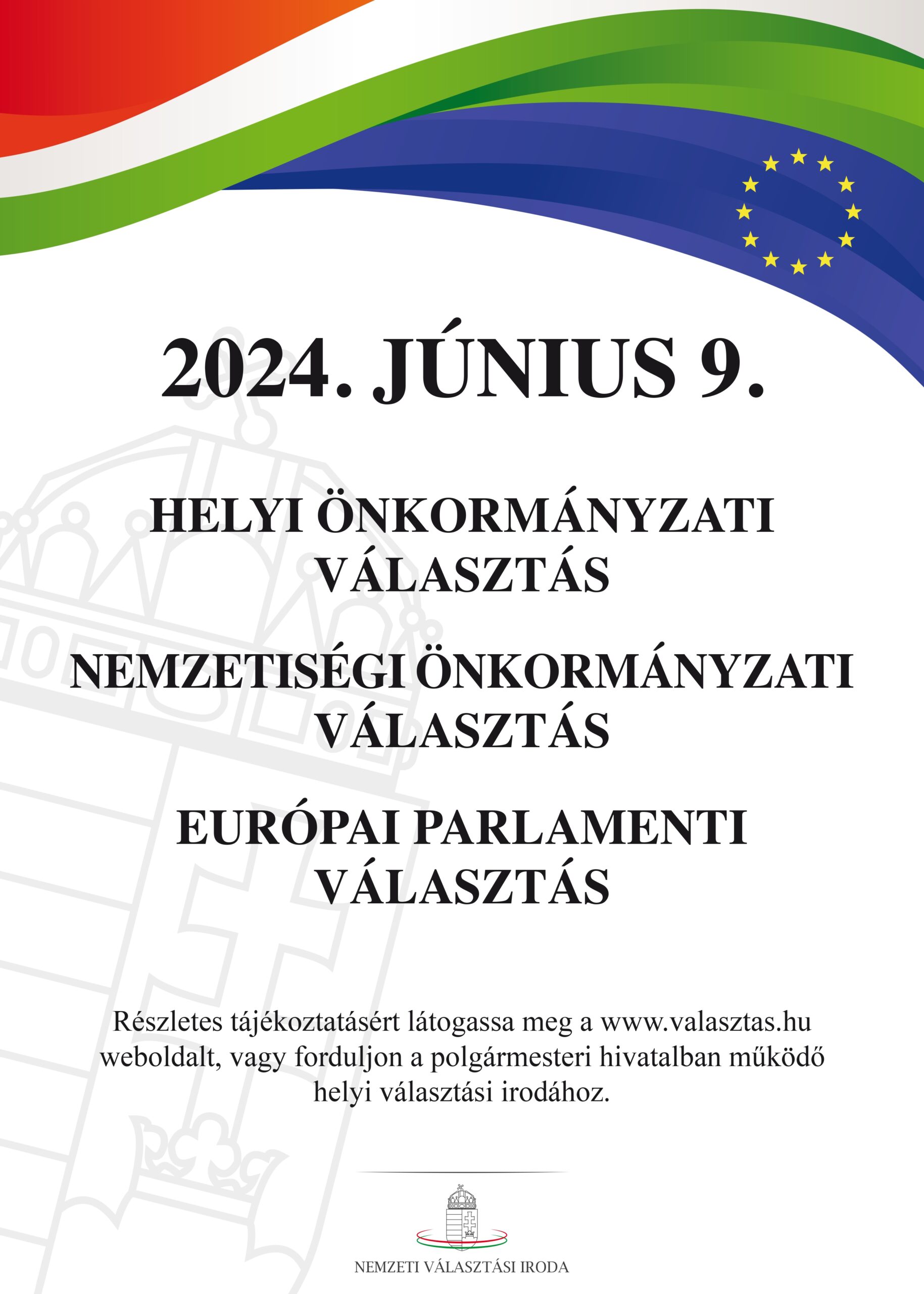 Helyi önkormányzati választás, Nemzetiségi önkormányzati választás, Európai parlamenti választás 2024