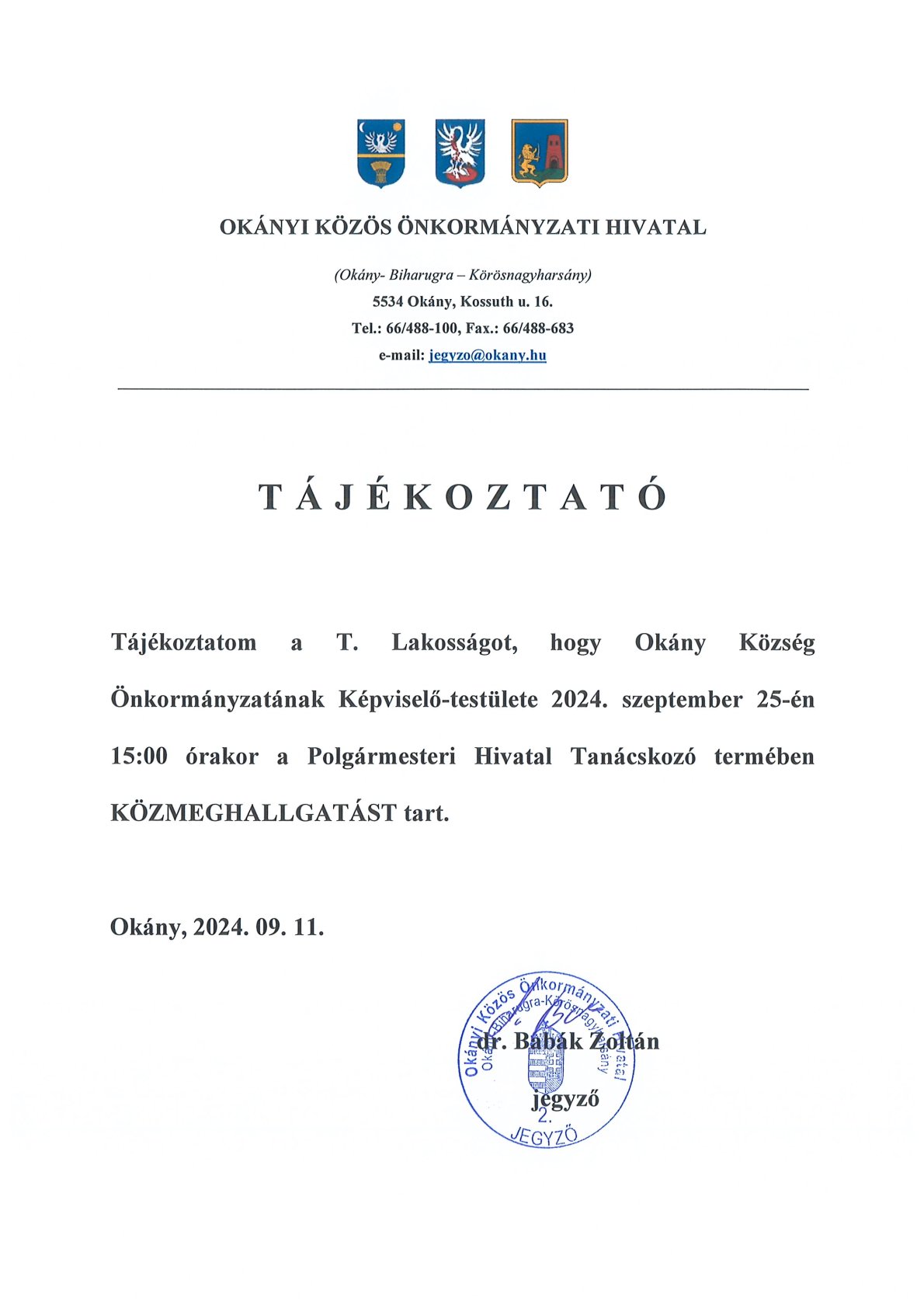 Tájékoztató